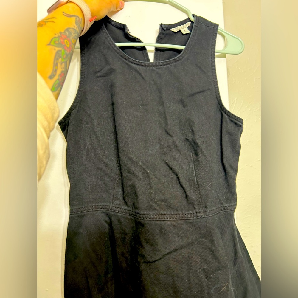 GAP size 4 denim skater pleated zipper dress